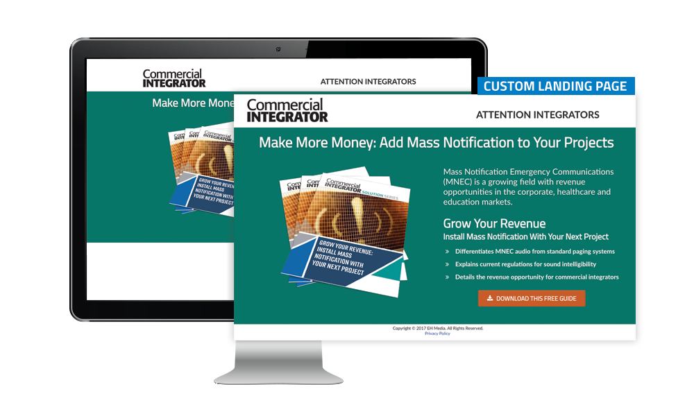 Commercial Integrator Custom Landing Page