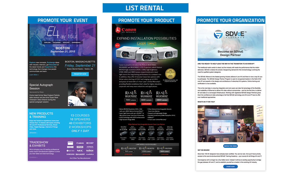Commercial Integrator Targeted List Rentals