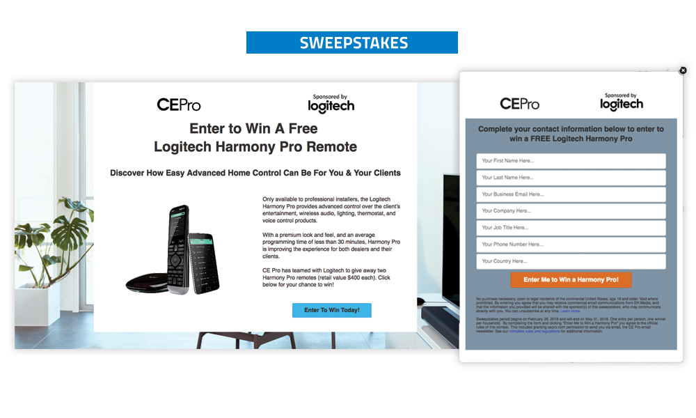 Commercial Integrator Sweepstakes